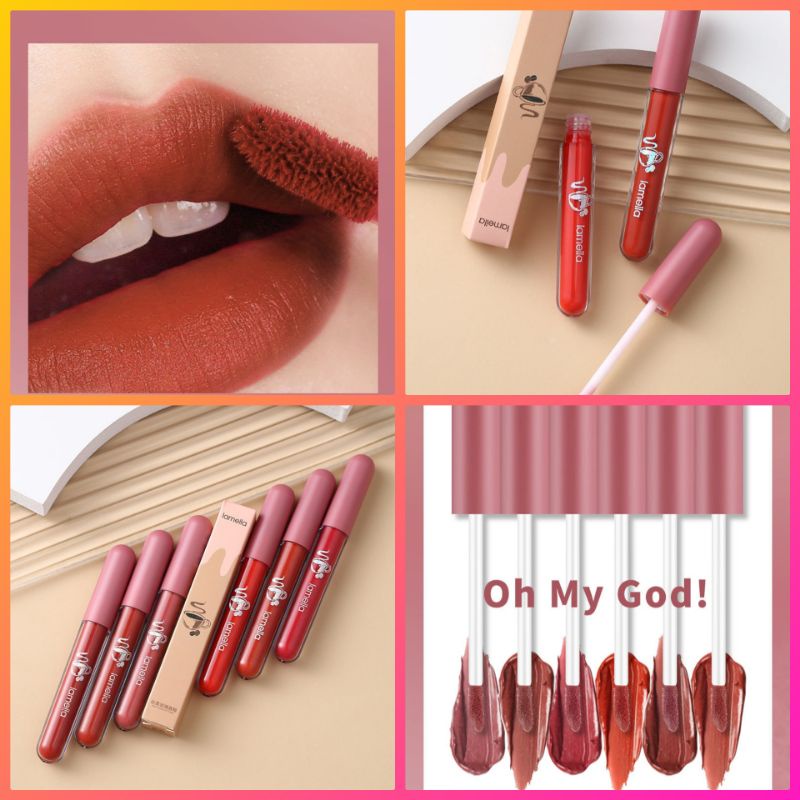 Omg LAMEILA Lip Glaze Matte Premium Colors Lip Gloss Cream Tint Waterproof Original