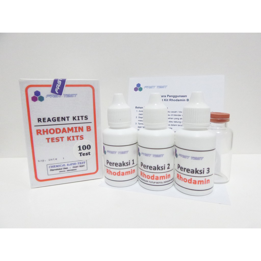 Reagen Test Kit Rhodamin B 100 test Murah, Alat Uji Pewarna