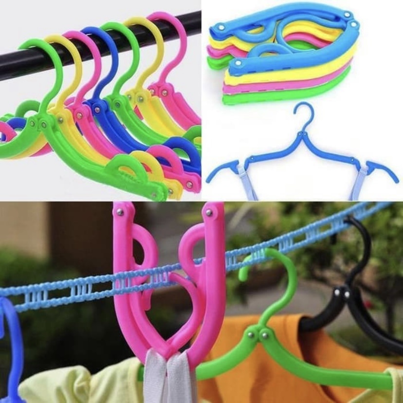 Travel Portable Fold Hanger Gantungan Baju Lipat Travelling