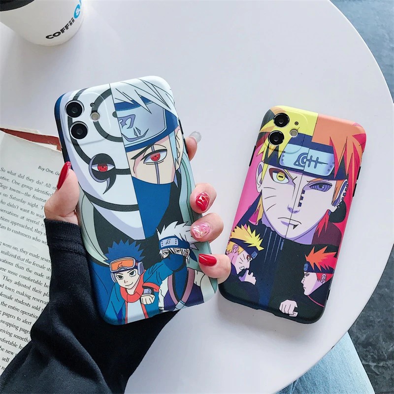 Naruto Anime Pain Uchiha Sasuke Uzumaki Case iPhone 7 8 Plus X XR XS MAX SE2 Glossy Blu-Ray