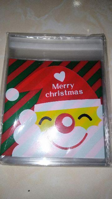 Plastik Kue Motif Natal Merry Christmas Terbaru New Edition Uk 10x10 Gift Wrapping Kantong Kemasan