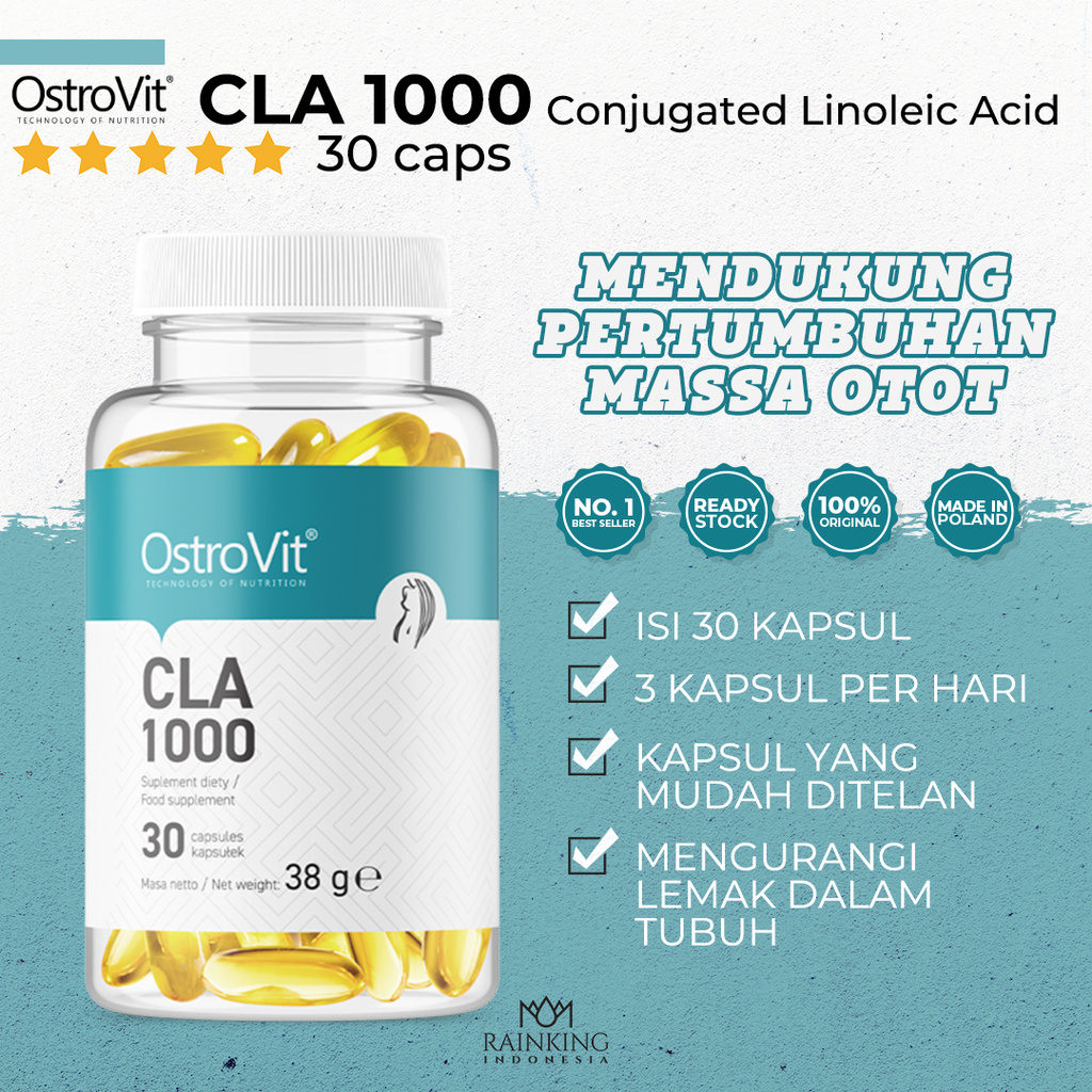 CLA 1000 Suplemen Fitness Pembentuk Massa Otot Diet Pelangsing Pembakar Lemak Perut Kolesterol Alami
