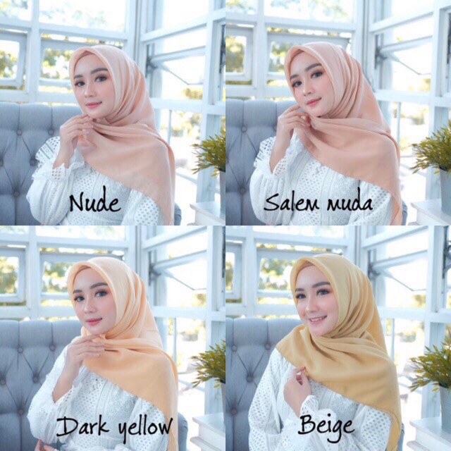 Kerudung Segiempat Polos Bella Square Pollycotton Murce Grosir