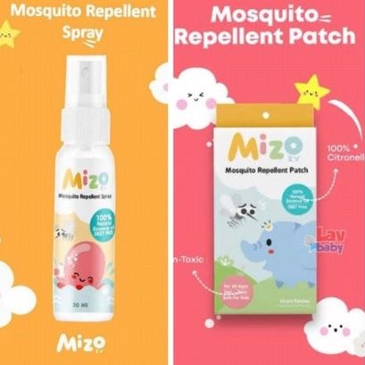 Mizo Mosquito Repellent Spray 30ml - Miso Sticker Anti Nyamuk Patch 24pc - Stiker Anti Nyamuk Bayi - Penolak Nyamuk Baby