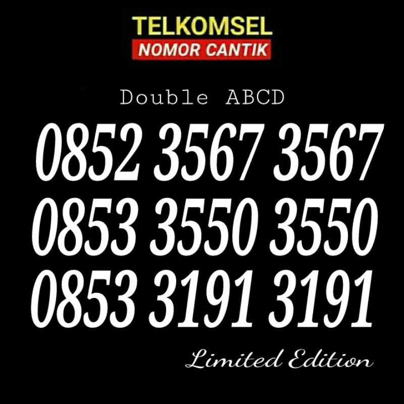 Nomer Nomor Cantik Keren Rapi Telkomsel As Double ABCD