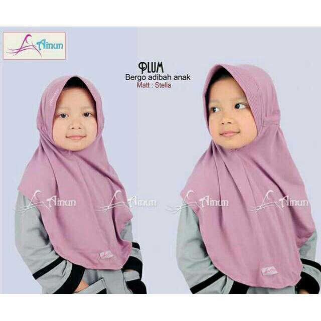 Bergo Adibah Ainun Hijab Bergo Anak Serut Terbaru Original