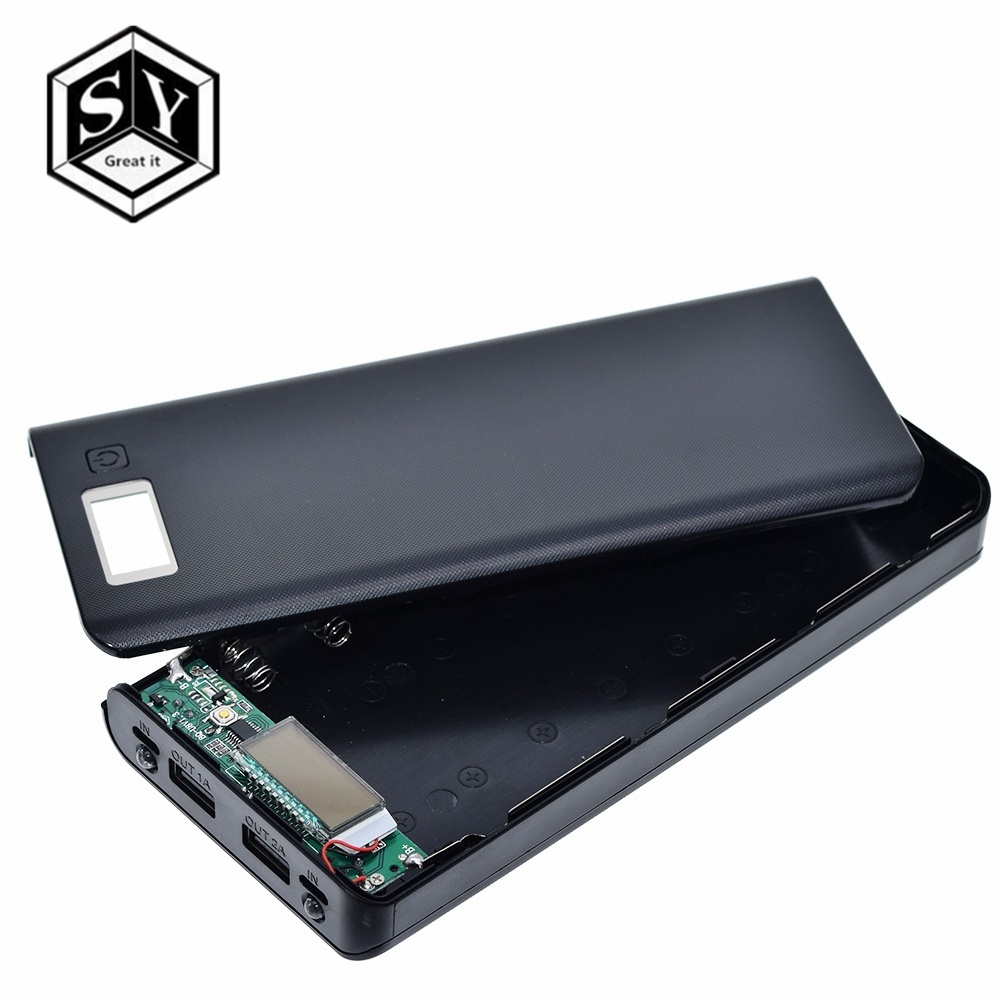 BUNDLING ! DIY Powerbank 8X18650 LCD 2 Port + Baterai 18650 8pcs / ROVTOP DIY Power Bank Case 8x18650 2 Port + Display - A8 / DIY Power Bank Case 8x18650 2 Port + Display - A8 / Casing PowerBank DIY Dual USB Port Fast Charging