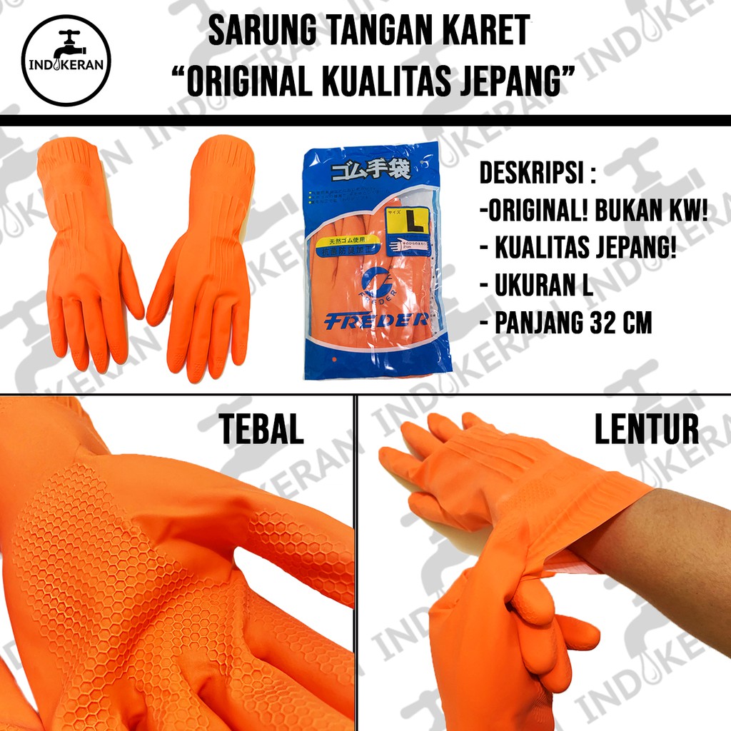 Freder - Sarung Tangan Karet Cuci Piring - L dan XL - High Quality