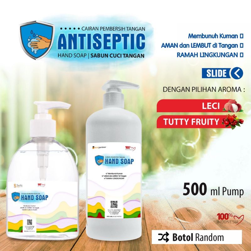 Handsoap /sabun cuci tangan antiseptic aneka aroma kemasan pump 500 ml