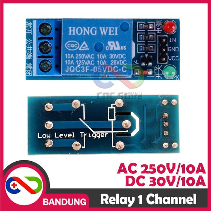 RELAY 5V 1 CHANNEL OUTPUT 250VAC 30VDC 10A MODULE FOR ARDUINO