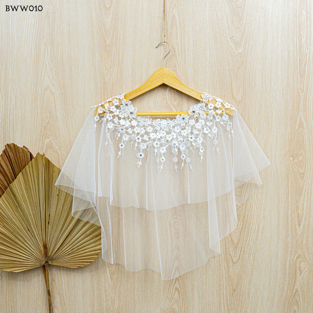 [PALING LARIS] BOLERO WEDDING BROKAT RENDA PUTIH WANITA KOREA MODERN BWW010