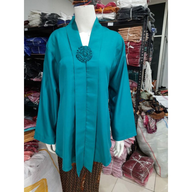 (P110/120) Kebaya Floy JUMBO - SUPER JUMBO lengan PANJANG hijab KeroncongBusana-Tosca