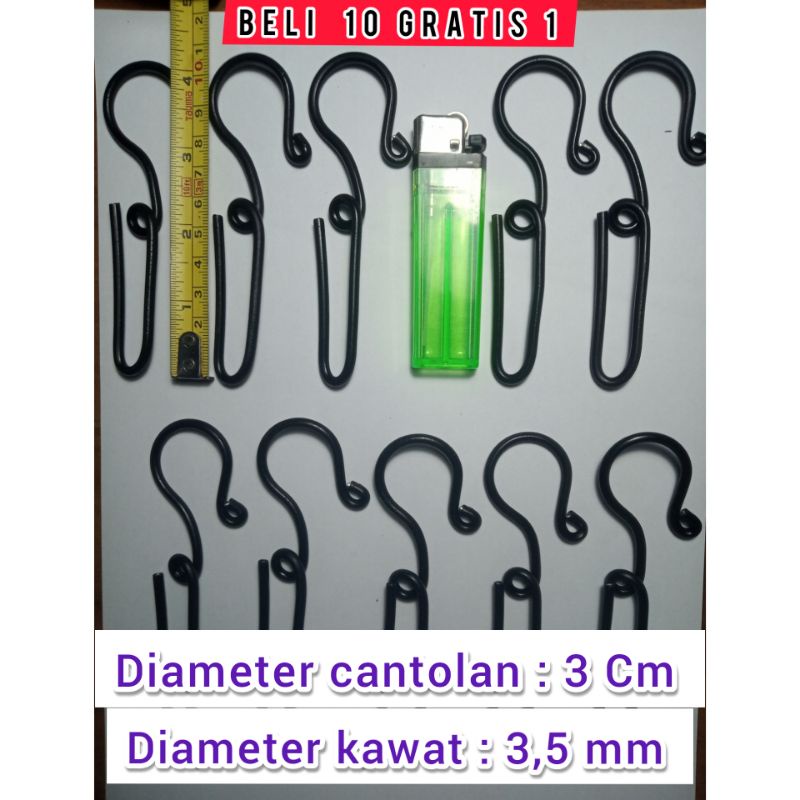 Gantungan Panjang 13Cm/D3,5mm PVC Anti Karat Kait Pot Cantolan Pakis Pinus Media Tanaman Hias Anggre