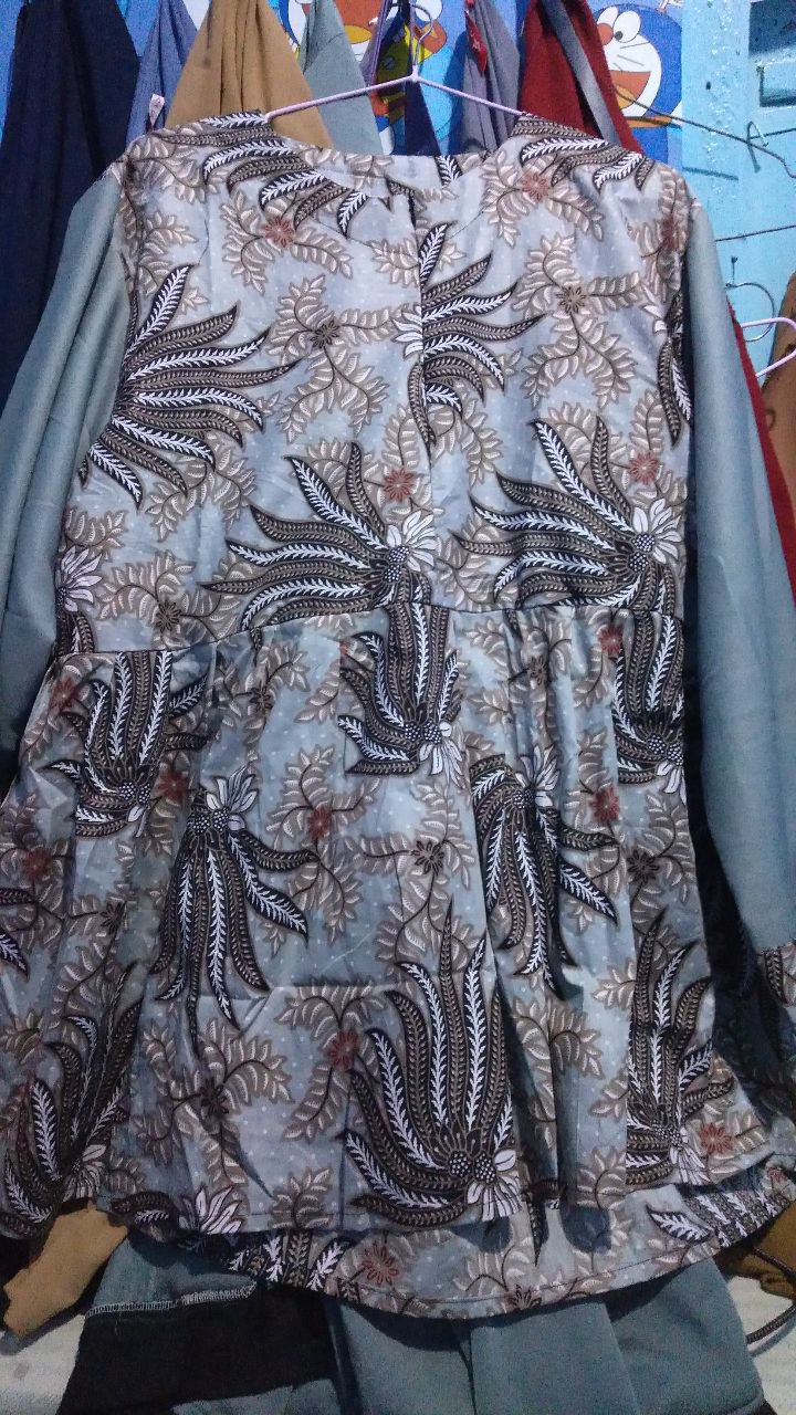 Tey-17 Batik Wanita Asj Sa Hrb026 Kenongo Kemeja Tosca Pendek