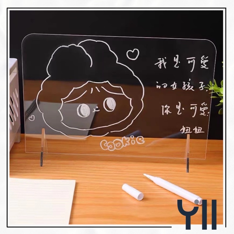 

YII - Papan Tulis Akrilik Bening Transparan Korea Aesthetic / Acrylic Note / Planner / Schedule / To Do / Display / Decoration Board