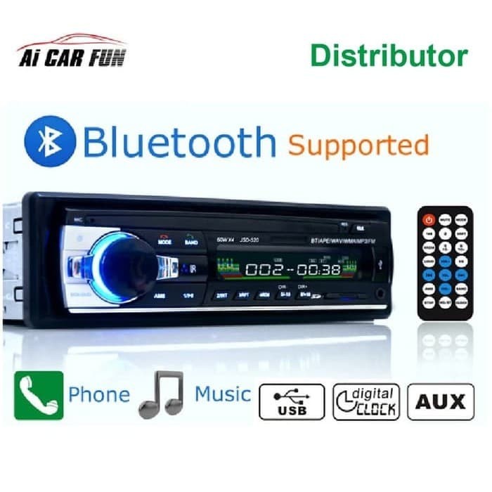 Tape Audio Mobil Multifungsi Bluetooth USB MP3 FM Radio JSD-520