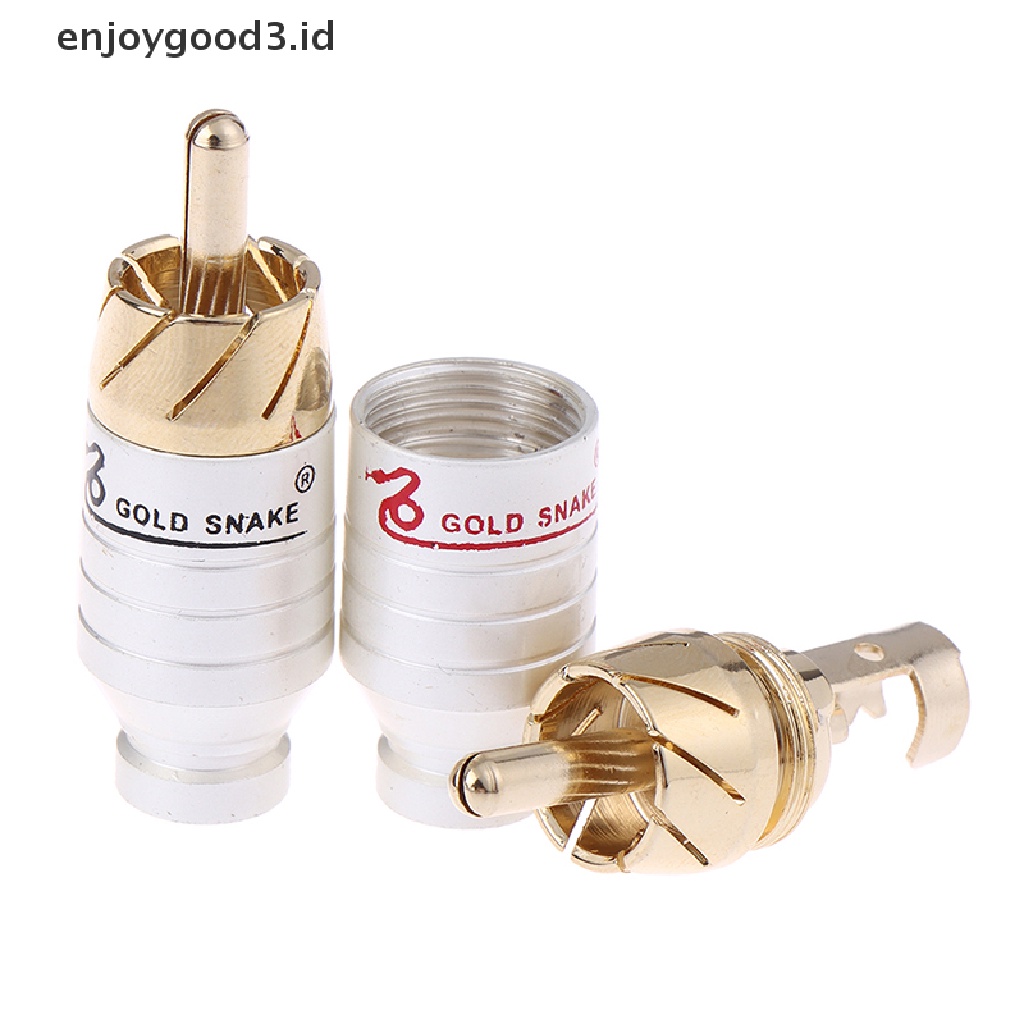 (Rready Stock) Adaptor Konektor RCA Male Lapis Emas (ID)