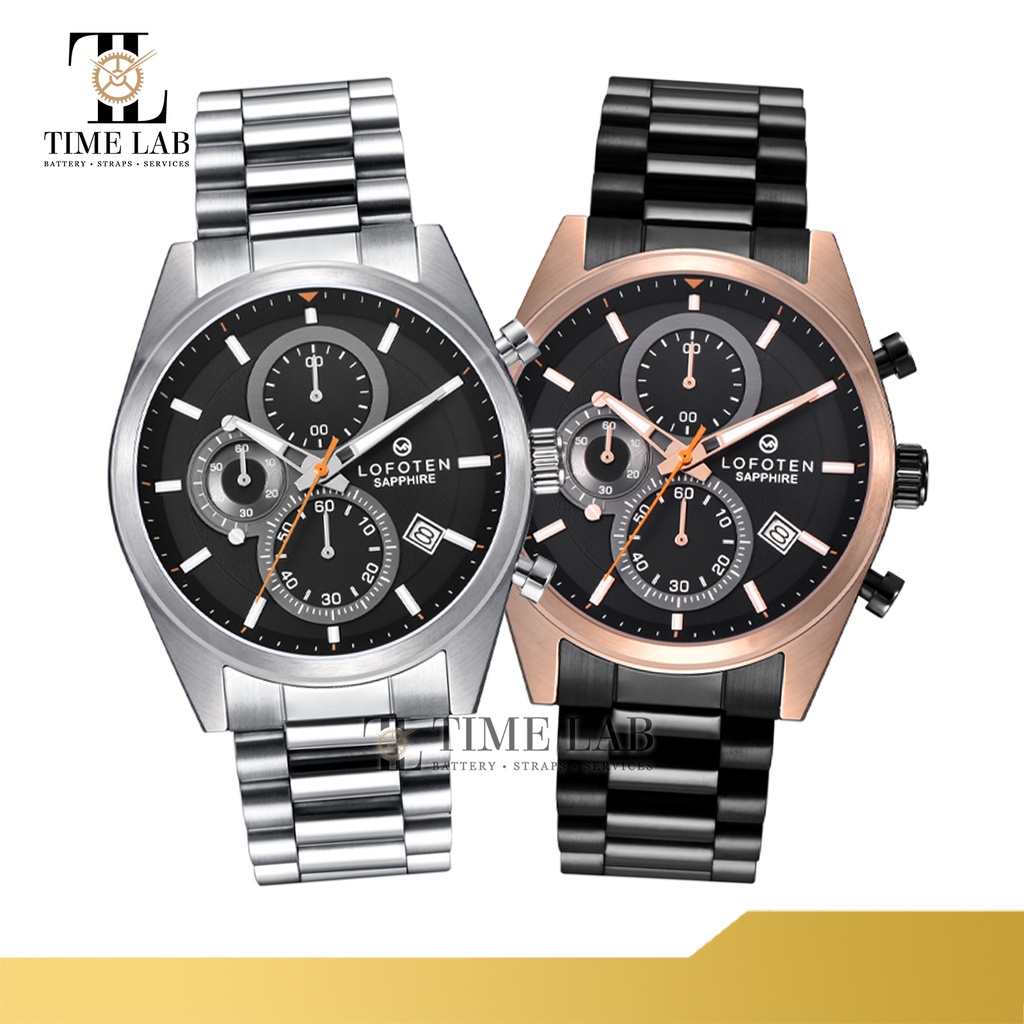 JAM TANGAN LOFOTEN ORIGINAL BERGARANSI F-6519MC / F 6519MC PRIA STAINLESS STEEL & SAPPHIRE GLASS