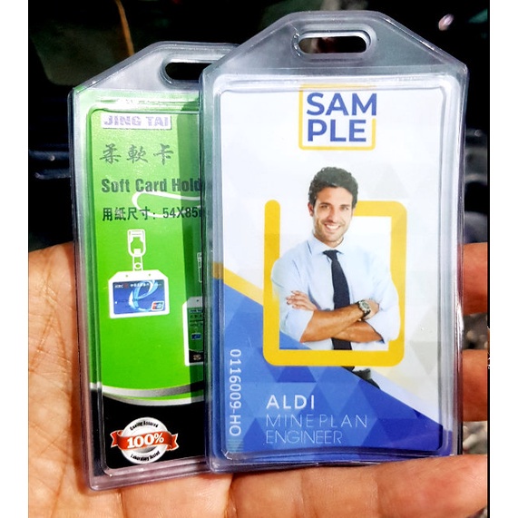 

Frame case id card bening elastis 2 kartu/tempat id card bening elastis