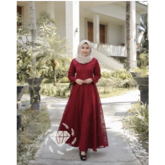Guchika Maxy  BAJU DRESS PESTA LEBARAN WANITA DEWASA FASHION GAMIS MUSLIM MAXI KEKINIAN MURAH