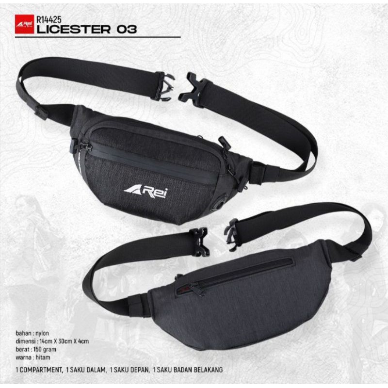 Tas Pinggang / Waist Bag Rei Ori Pria Licester 03 Arei Original