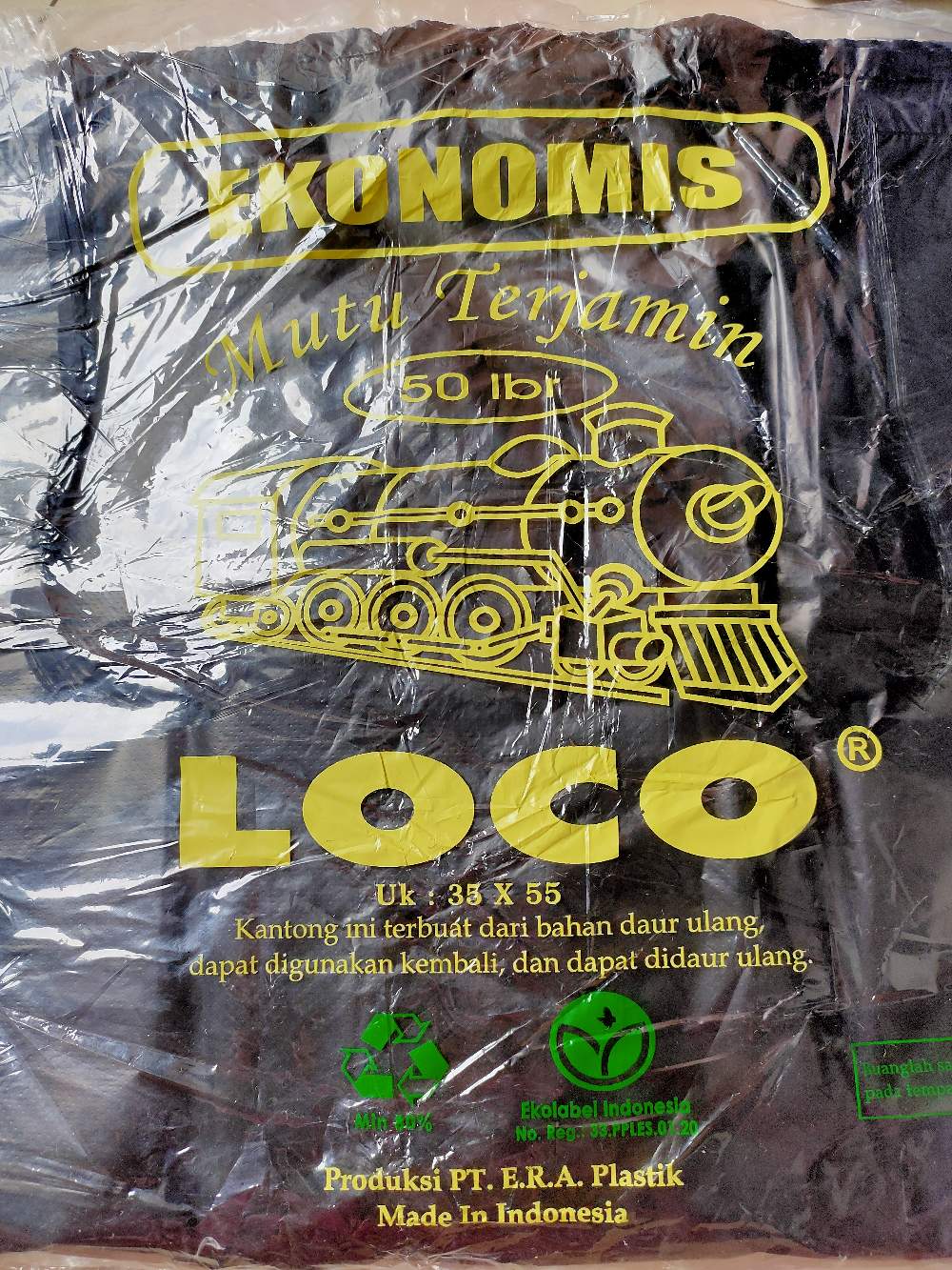 Kantong Plastik Kresek Loco Ekonomis Hitam Tipis 24 X 40