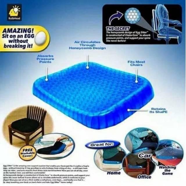 Bantal Alas Duduk Silikon Gel Bantal Jok Kursi Bantal Duduk Ice Pad Gel