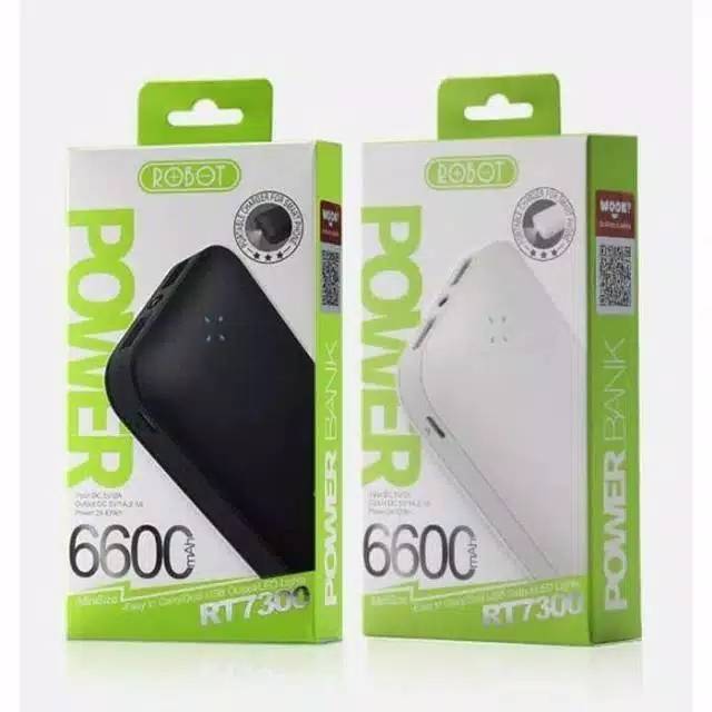 Powerbank Robot RT7300 kapasitas 6600mAh