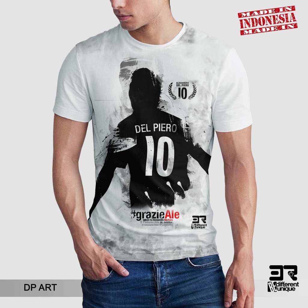 [ COD ] KAOS PRINTING GAMBAR TEAM SEPAKBOLA JUVENTUS DEL PIERO ART 2  - BAJU SEPAK BOLA JUVE DISTRO 