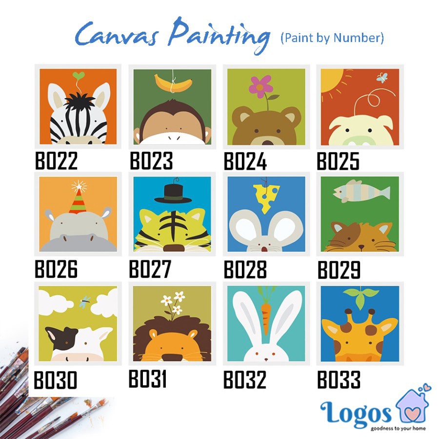 

Children Canvas Painting Lukisan Kanvas Anak Paint by Number Cat Lukis