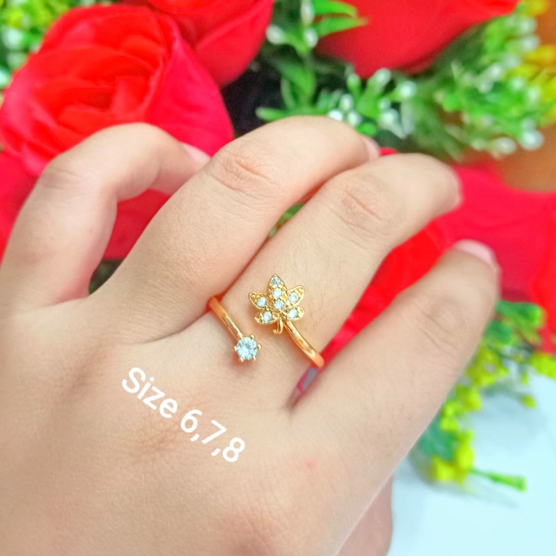 Cincin Dewasa TITANIUM Permata Simpel Perhiasan Wanita Korea (COD)