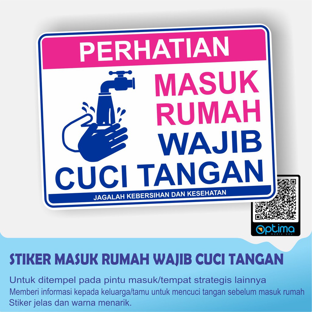 STIKER MASUK RUMAH WAJIB CUCI  TANGAN  Shopee Indonesia