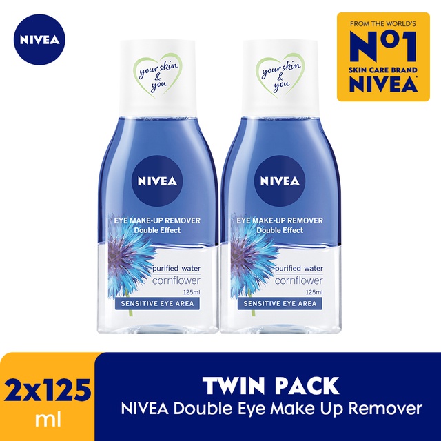 NIVEA Face Double Eye Make Up Remover 125 Ml - Twin Pack