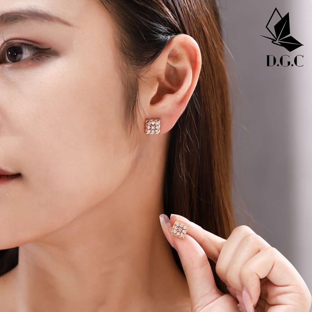 ✨COD Anting Korea Titanium Emas Batu Bata Titanium Tusuk Perhiasan Murah D274