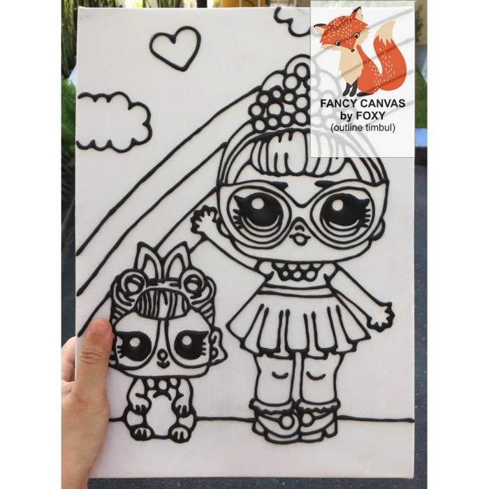 

(TERLARIS) kanvas lukis anak gambar LOL surprise doll - double