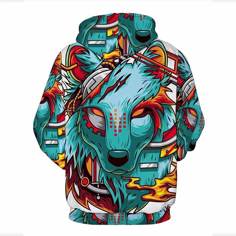 SWEATER KAOS HOODIE TIPIS IMPORT PRIA WANITA EROPA AMERIKA PRINT WOLF SERIGALA 3D WL1
