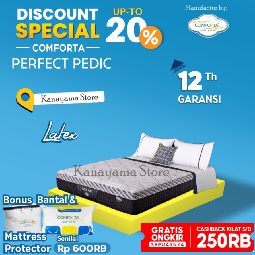 Comforta Spring Bed Perfect Pedic ( Kasur ) 160 / 180 / 200 / 120 - 90X200