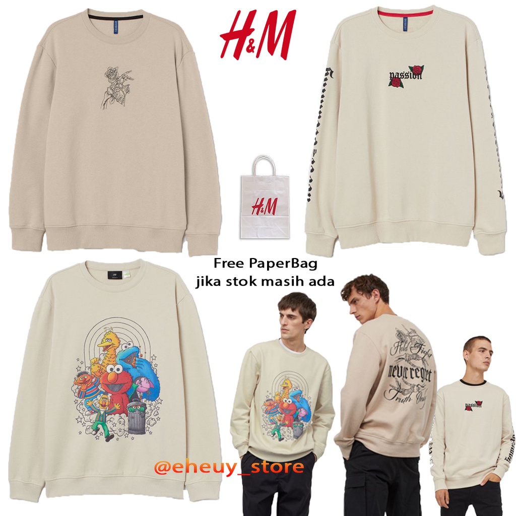 CREWNECK H&amp;M PASSION NEVER REGRET SESAME STREET CREWNECK CREAM SWEATER CREAM CREWNECK HNM ORIGINAL