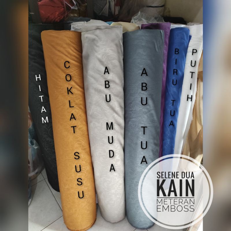 KAIN METERAN MURAH EMBOSS POLOS/BAHAN KAIN SPREI GORDEN METERAN TEBAL BERKUALITAS