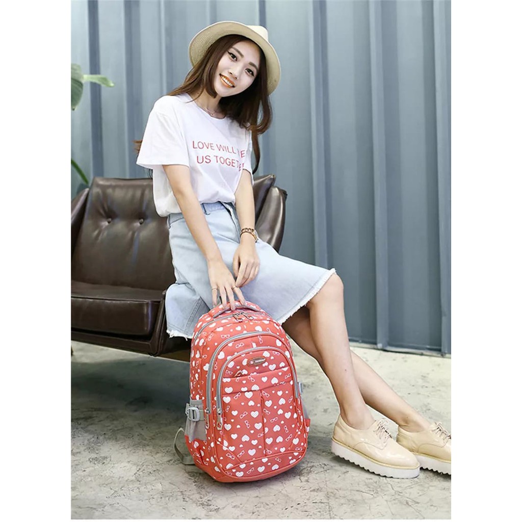 Tas ransel anak perempuan ransel kerja ransel sekolah ORIGINAL LOVE pattern BISA COD