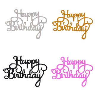 Topper Kue Cupcake Desain  Tulisan Happy  Birthday  Aksen 
