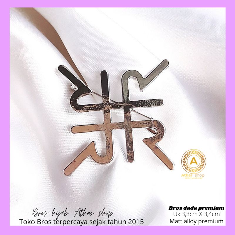 Bros B/bross signature branded /brooch button/Bros hijab buttonscarves Athar shop scarves murah-R4 silver