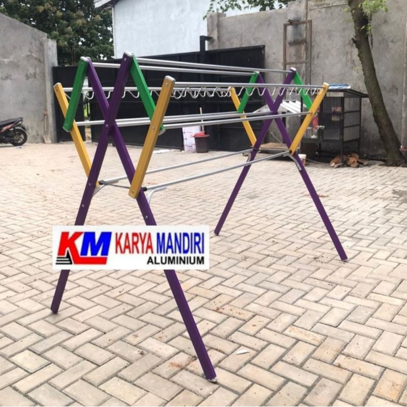 LIVINA - Jemuran Baju / Pakaian / Handuk Aluminium Warna - 175 CM / 1,75 Meter / 1,75 M