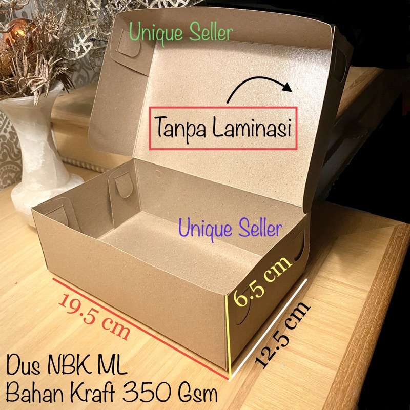 Dus Kotak Box NBK ML uk 19.5x12.5x6.5 KRAFT 350 Gram / Dus Box Kotak Kue Roti NBK ML 19.5x12.5x6.5 KRAFT 350 Gsm / Dus Box Kotak Berkat Oleh Oleh 19.5x12.5 x 6.5 / Dus Box Kotak Hampers 19.5x 12.5 x 6.5 / Dus Box Kotak Jajan