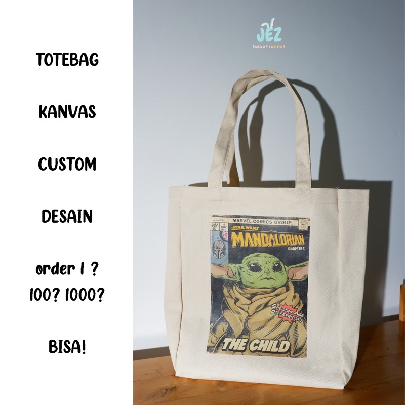 TOTEBAG CUSTOM KANVAS PREMIUM / TAS BLACU CUSTOM DESIGN GAMBAR LOGO TULISAN