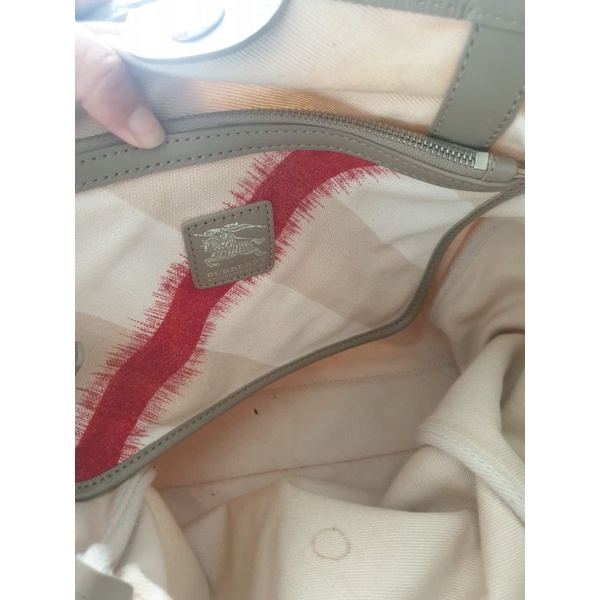 burberry canvas ikat tote bag
