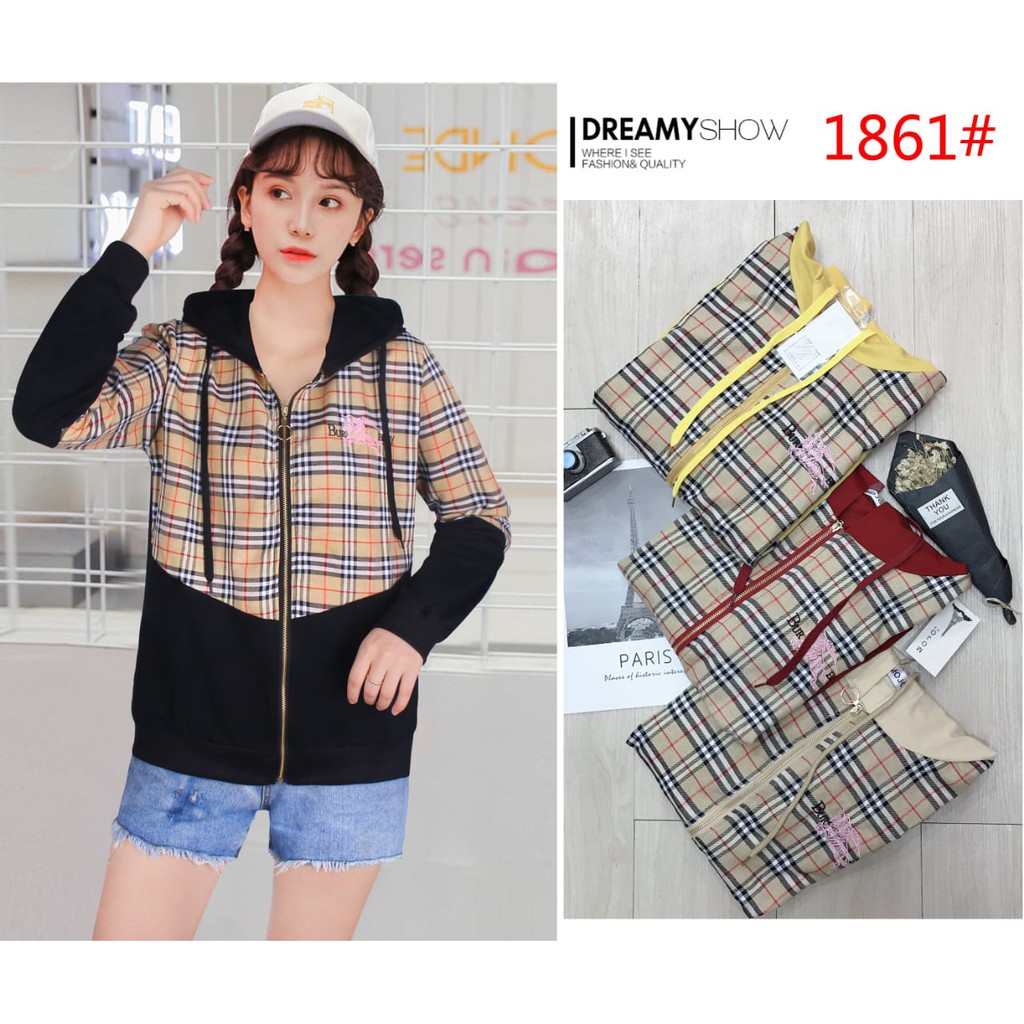 1861 Jaket Kaos Import Wanita Bur_berry
