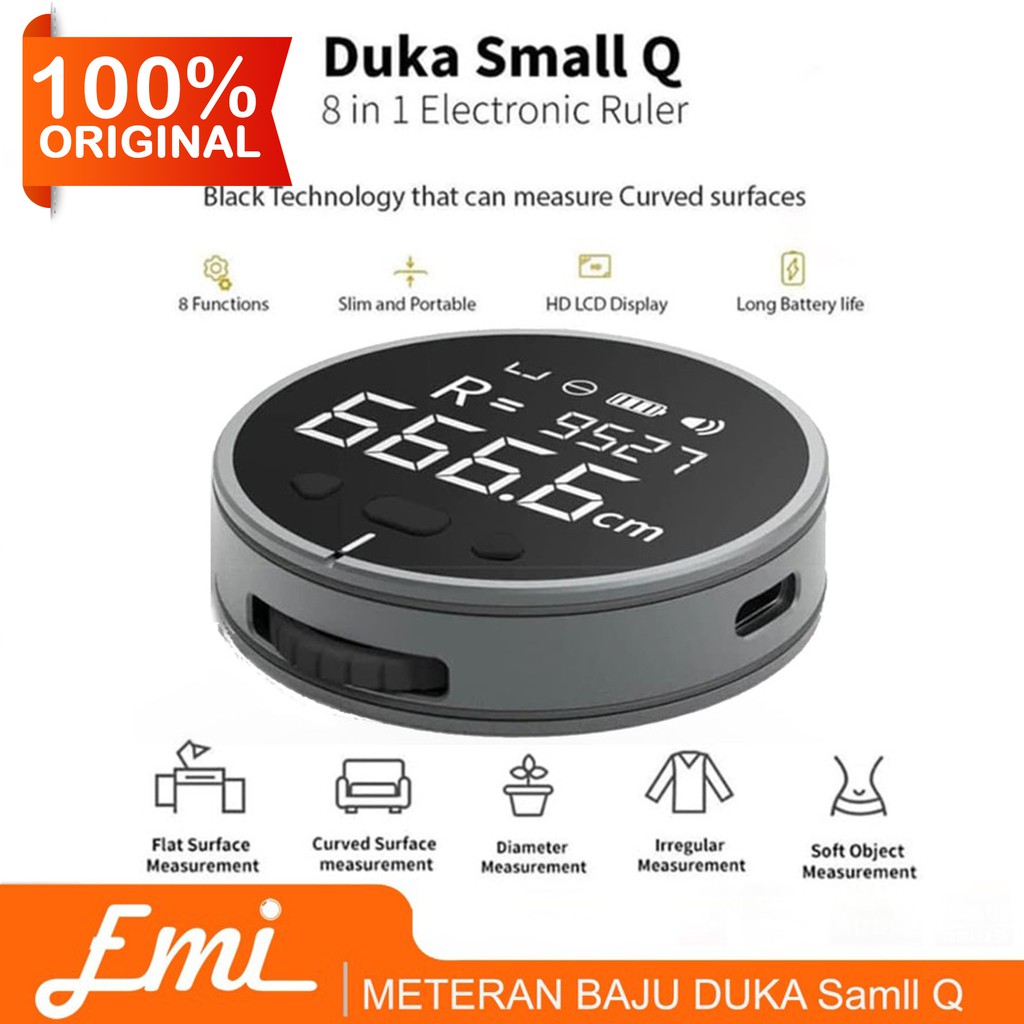 Duka Small Q 8 in 1 HD LCD Display Electronic Ruler meteran baju