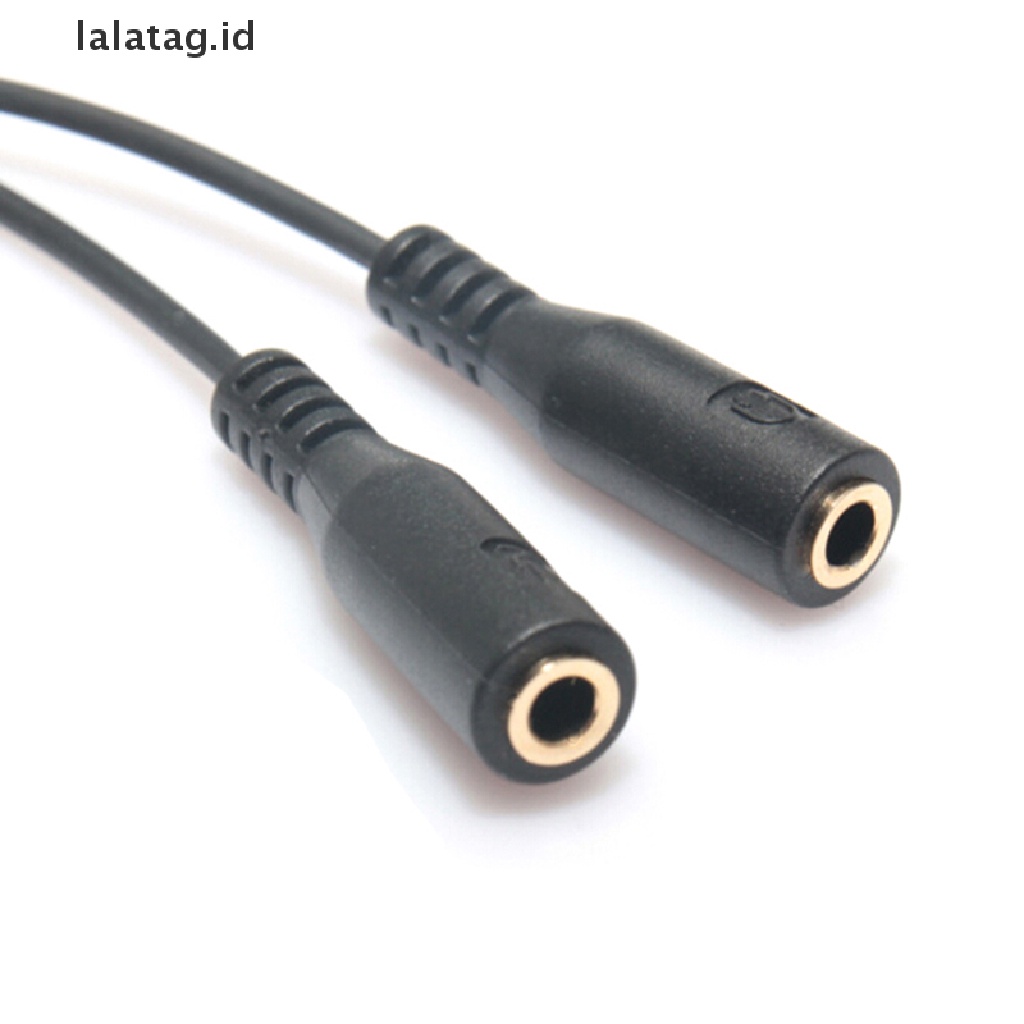 (Flyag) 1pc Kabel adapter splitter audio stereo 3.5mm male Ke 2 female Untuk headset / mic