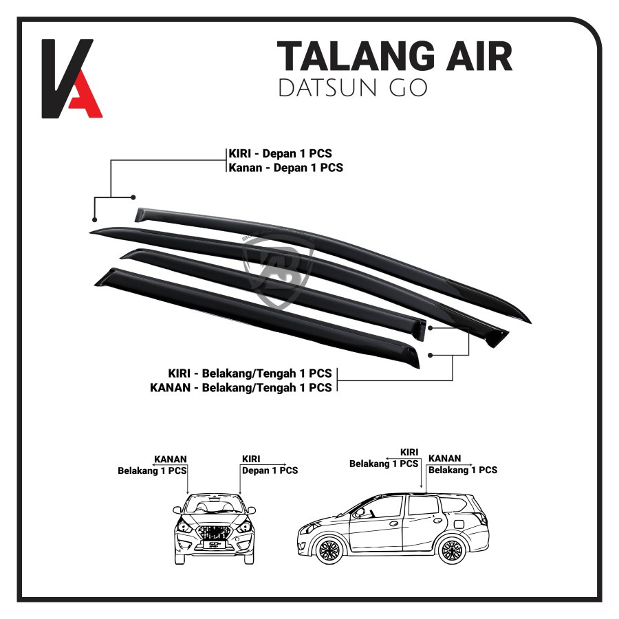 TALANG AIR PINTU MOBIL DATSUN GO+ PANCA MODEL SLIM HIGH QUALITY